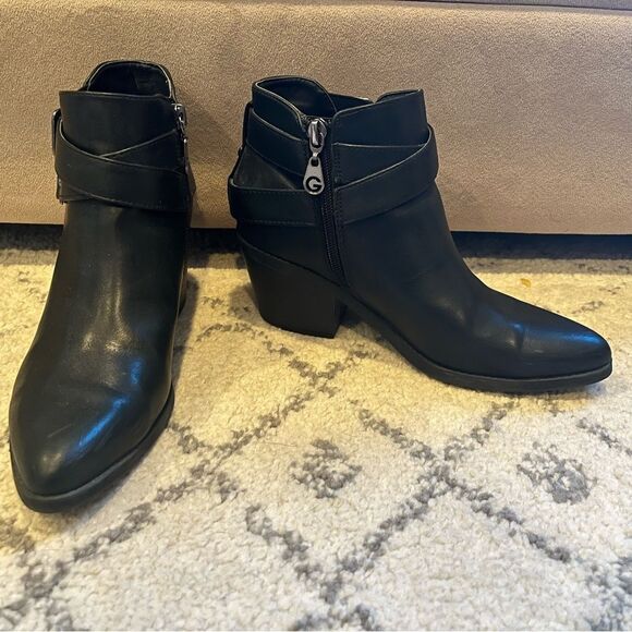 G by Guess Black DUSTYN Ankle Boots with Buckles Size 6 - Picture 2 of 10